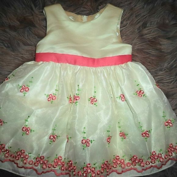 AMERICAN PRINCESS DRESS SPRING EASTER FLORAL EMBROIDERED~GIRLS SIZE 18M 18 MO - Picture 2 of 4
